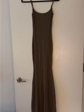 Skims S Ribbed Maxi dress green